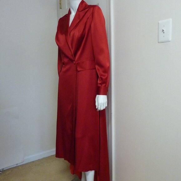 KITON Double-breasted Satin Asymmetric Hem Gown - Picture 3 of 8